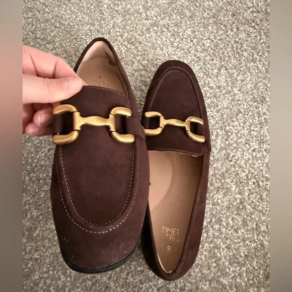Time and Tru Brown Faux Suede Bit Loafers Size 9 - Picture 4 of 5